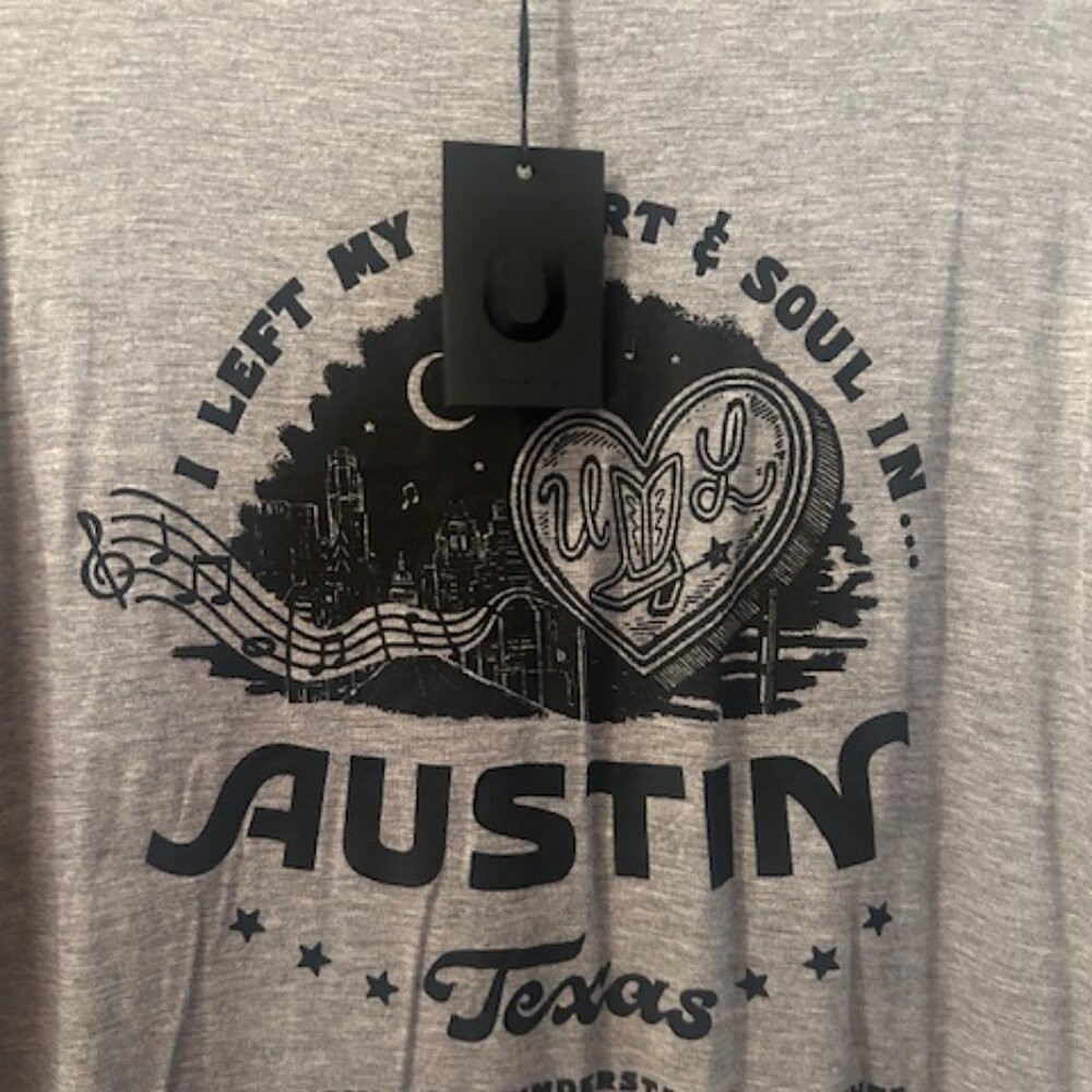 Free People x Understated Leather Heart & Soul AUSTIN Heather Gray Oversized Tee - Picture 6 of 16